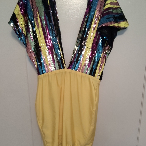 Custom Angel Brinks Party Dress size Large yellow Multi color - Picture 4 of 5